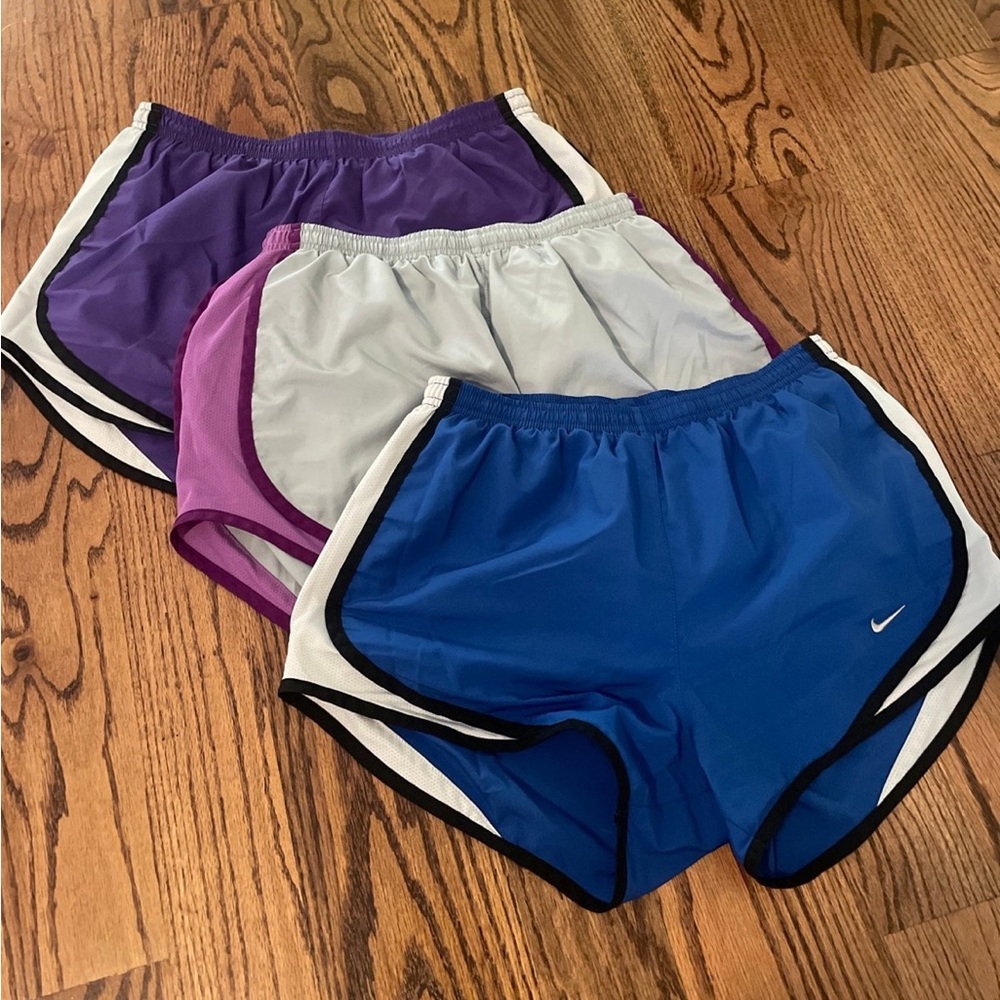 Women's Nike Running Shorts - Blue, Purple, and Gray